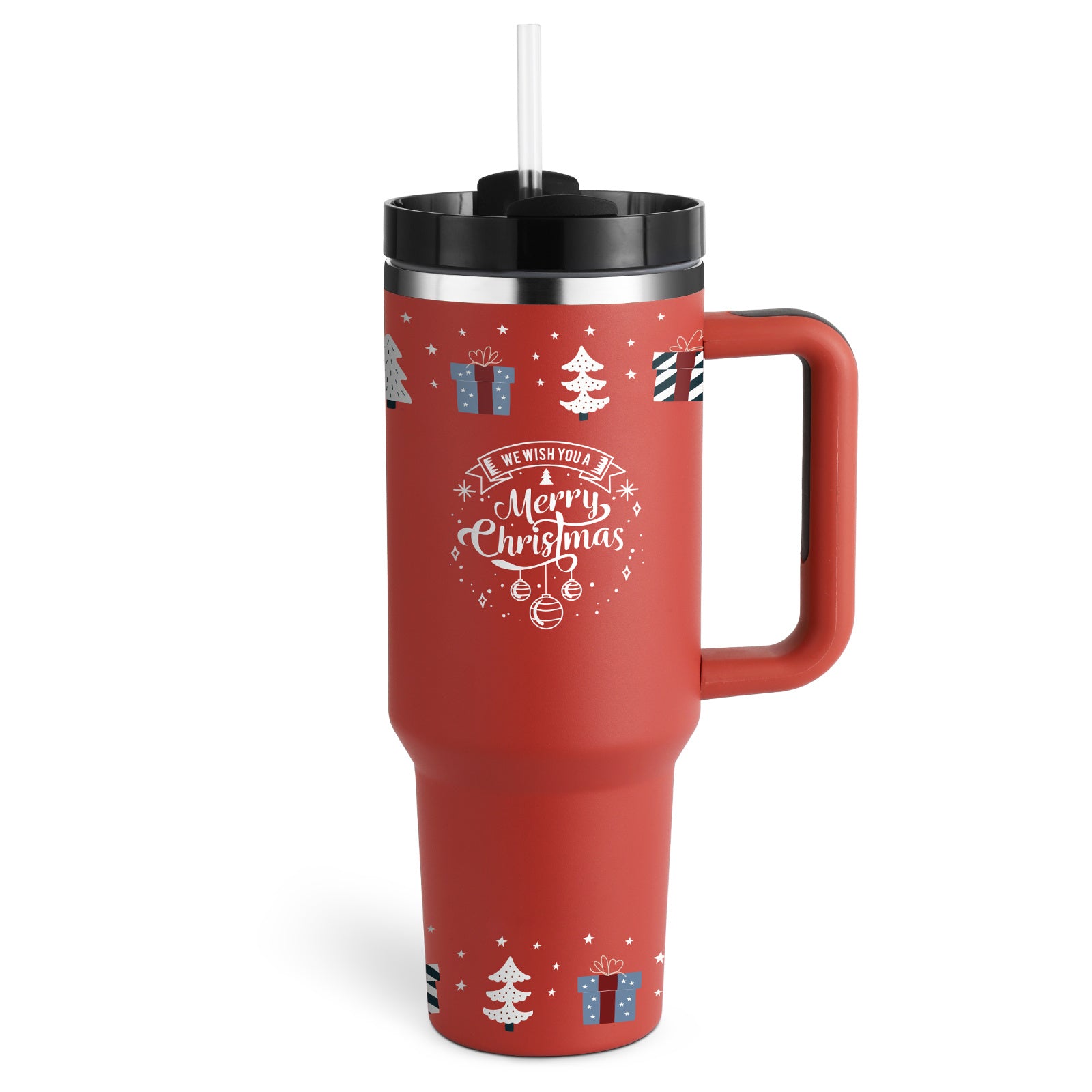 Tumbler With Handle Straw Insulated, Stainless Steel Spill Proof Vacuum Coffee Cup  Mug Gifts For Valentine Lover Suitable For Car Gym Office Travel