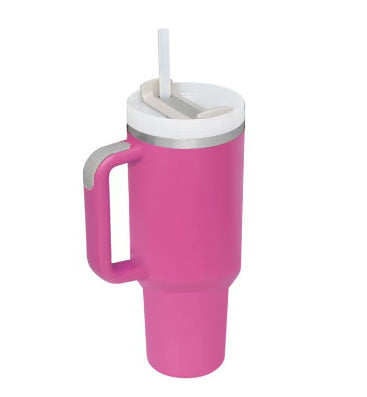 Tumbler With Handle Straw Insulated, Stainless Steel Spill Proof Vacuum Coffee Cup  Mug Gifts For Valentine Lover Suitable For Car Gym Office Travel