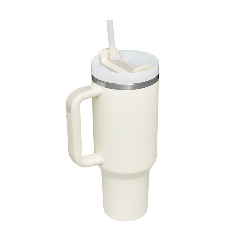 Tumbler With Handle Straw Insulated, Stainless Steel Spill Proof Vacuum Coffee Cup  Mug Gifts For Valentine Lover Suitable For Car Gym Office Travel
