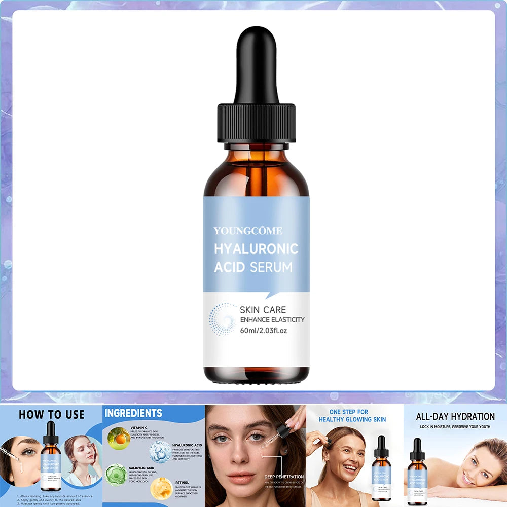 Hyaluronic Acid Serum for Skin 100% Pure Anti Aging Serum Intense Hydration Firming Fine Lines Lighten