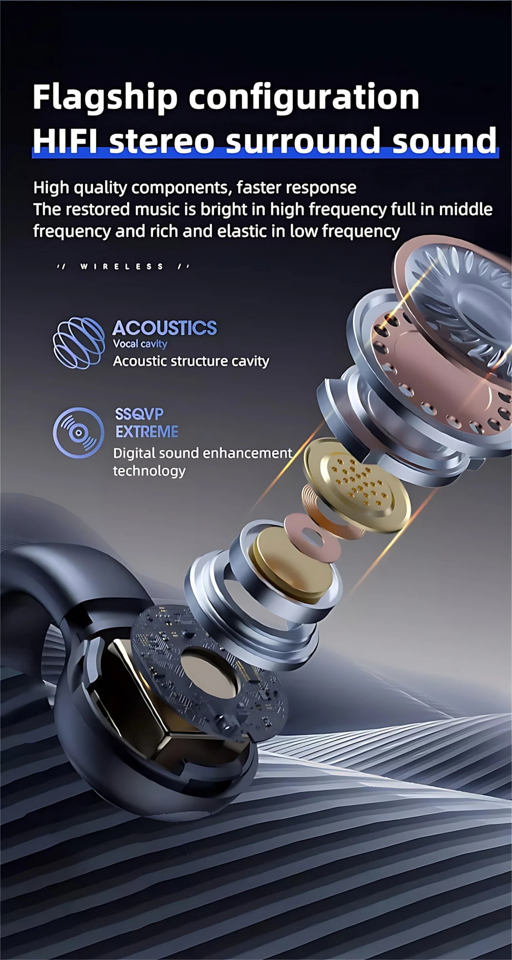 Wireless Headphones Fone Bluetooth Headset With Mic Handsfree Noise Canceling Earphones