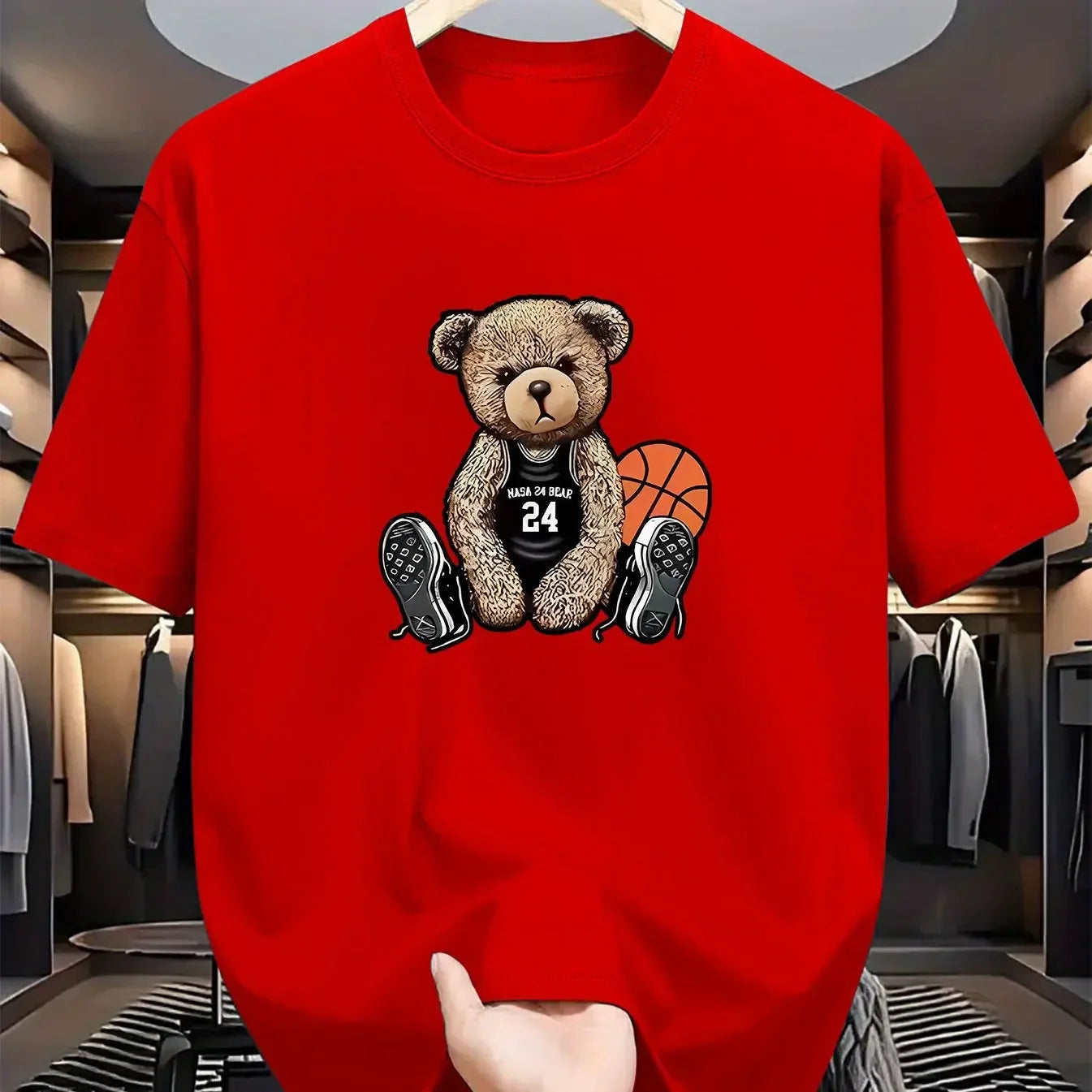 2025 Summer Men's Printed Pure Cotton Short-Sleeved T-Shirt