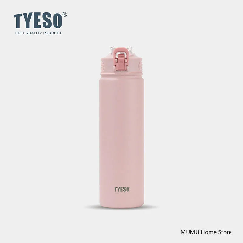 600/750ML Thermos Bottle With Straw Stainless Steel Car Thermal Cup Sports Water Bottles Keeps Cold and Heat Thermal Mug