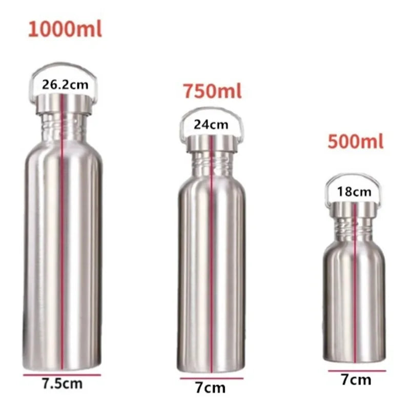 500/750/1000ml Stainless Steel Water Bottle Large Capacity Big Mouth Vacuum Flasks