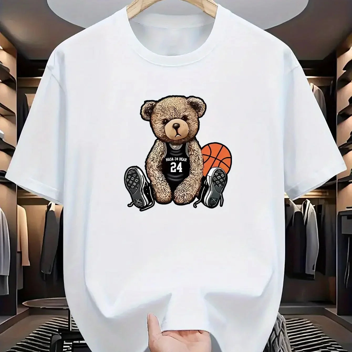 2025 Summer Men's Printed Pure Cotton Short-Sleeved T-Shirt