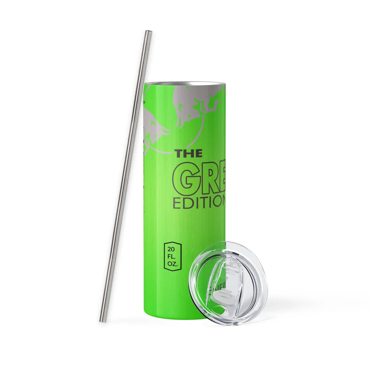 Energy Drink Tumbler with Stainless Steel Straw, 20 oz