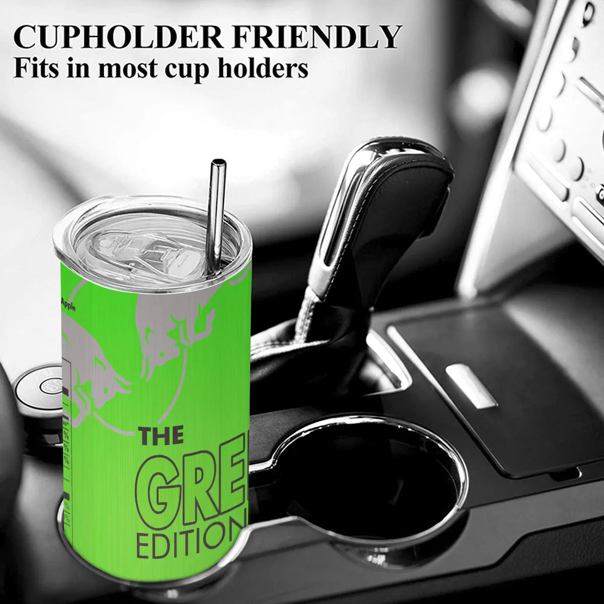 Energy Drink Tumbler with Stainless Steel Straw, 20 oz