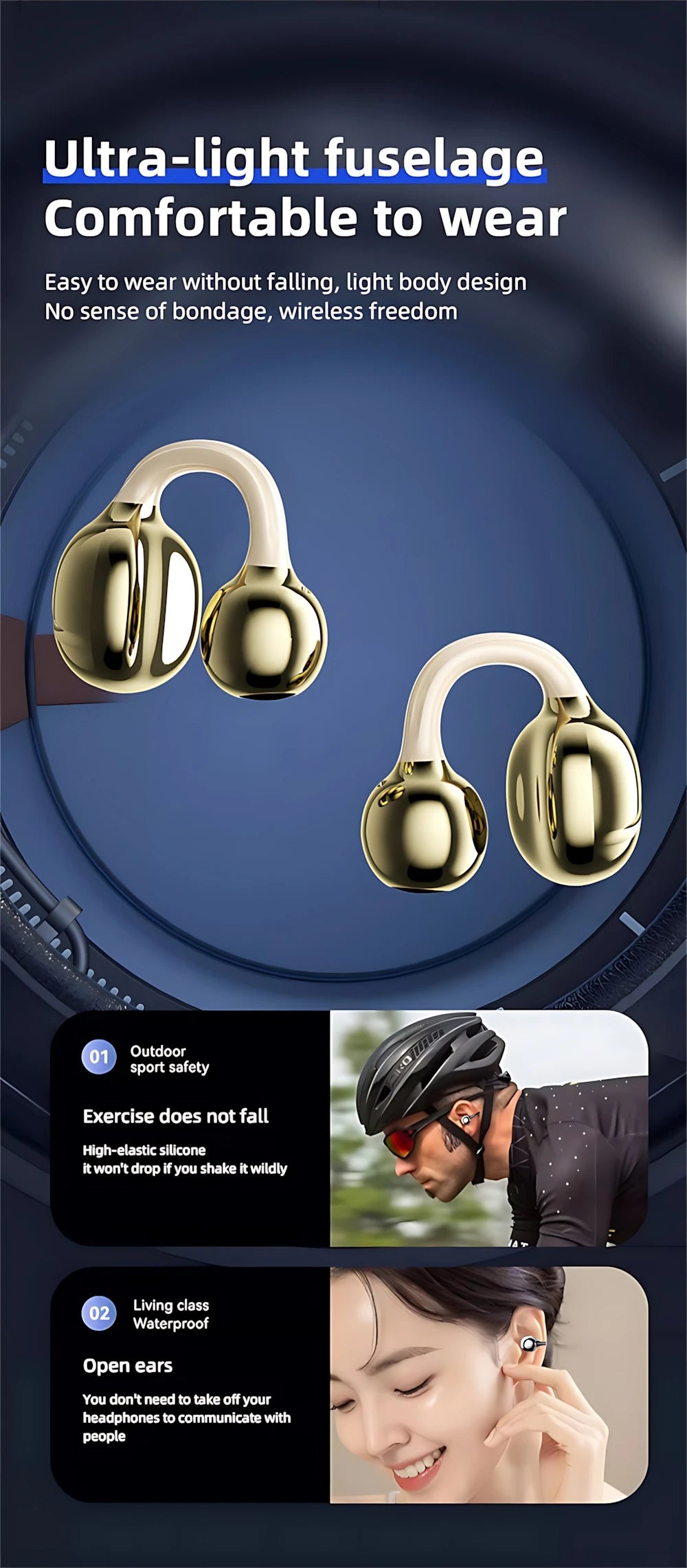 Wireless Headphones Fone Bluetooth Headset With Mic Handsfree Noise Canceling Earphones