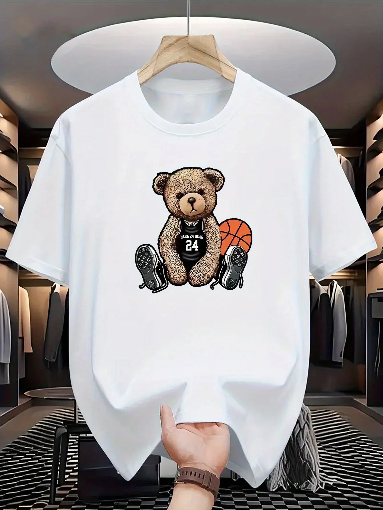 2025 Summer Men's Printed Pure Cotton Short-Sleeved T-Shirt
