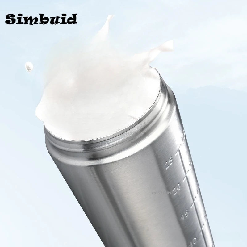 1pcs Stainless Steel Protein Powder Shaker Bottle with Ball Scale Leak Proof for Gym Fitness Sport  Water Cup