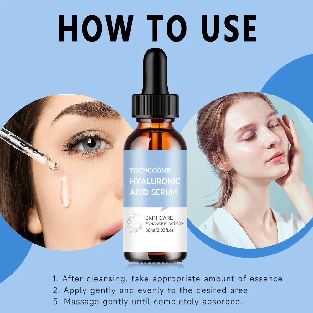 Hyaluronic Acid Serum for Skin 100% Pure Anti Aging Serum Intense Hydration Firming Fine Lines Lighten