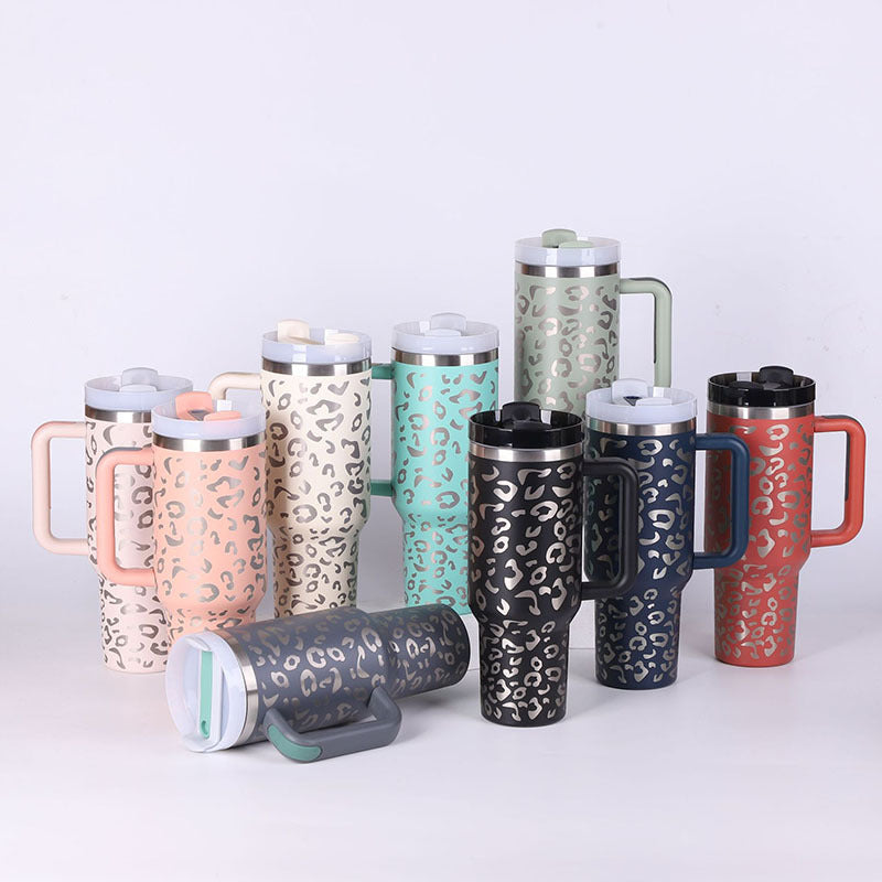 Tumbler With Handle Straw Insulated, Stainless Steel Spill Proof Vacuum Coffee Cup  Mug Gifts For Valentine Lover Suitable For Car Gym Office Travel