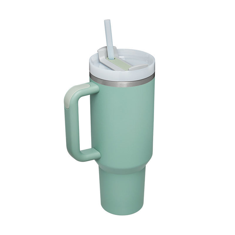 Tumbler With Handle Straw Insulated, Stainless Steel Spill Proof Vacuum Coffee Cup  Mug Gifts For Valentine Lover Suitable For Car Gym Office Travel