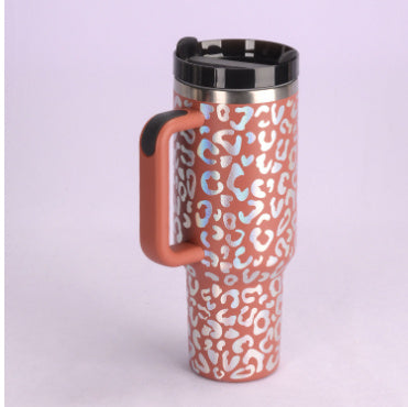 Tumbler With Handle Straw Insulated, Stainless Steel Spill Proof Vacuum Coffee Cup  Mug Gifts For Valentine Lover Suitable For Car Gym Office Travel