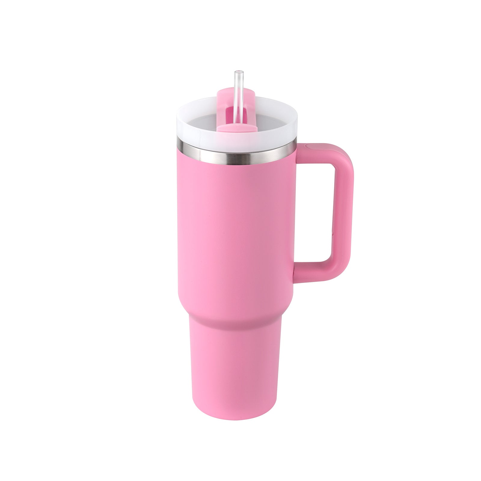 Tumbler With Handle Straw Insulated, Stainless Steel Spill Proof Vacuum Coffee Cup  Mug Gifts For Valentine Lover Suitable For Car Gym Office Travel