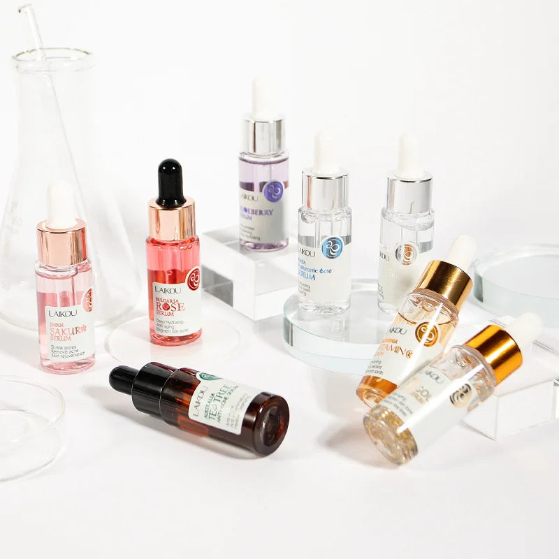 LAIKOU Serum Japan Sakura Essence Moisturizing Hyaluronic Acid Pure 24K Gold Brightening  Vitamin C  Face Serum Care Skin