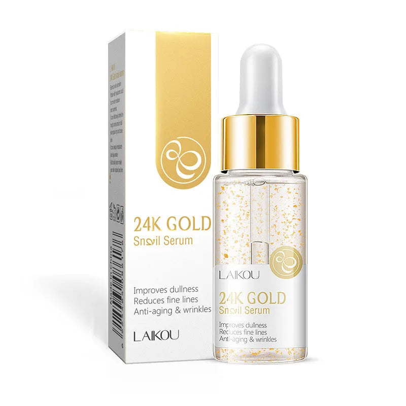 LAIKOU Serum Japan Sakura Essence Moisturizing Hyaluronic Acid Pure 24K Gold Brightening  Vitamin C  Face Serum Care Skin