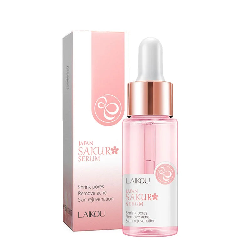 LAIKOU Serum Japan Sakura Essence Moisturizing Hyaluronic Acid Pure 24K Gold Brightening  Vitamin C  Face Serum Care Skin