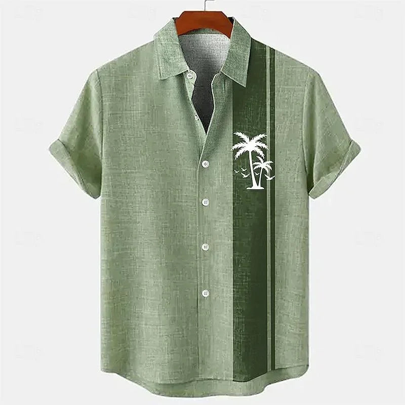 Stylish and Minimalist 3D Cotton-Linen Short Sleeve Shirt