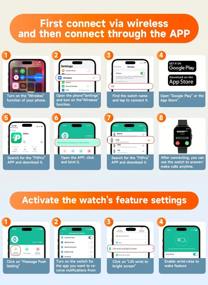 New Smart Watch Android IOS Phone 1.44 Inch Color Screen Bluetooth Call