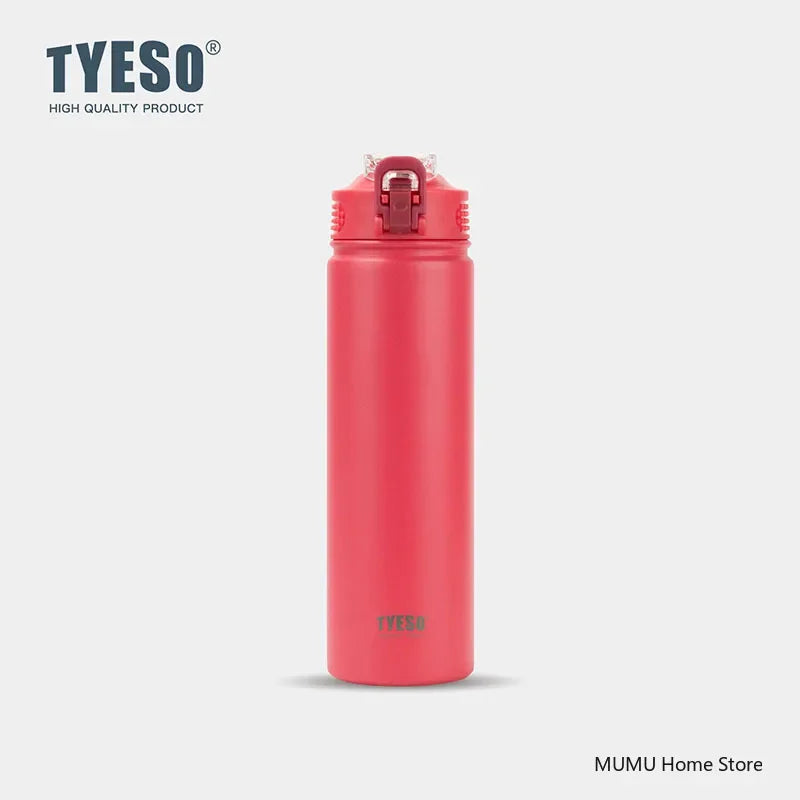 600/750ML Stainless Steel Vacuum Flask With Straw Sports Water Bottle Travel Insulated Cup Thermal Mug