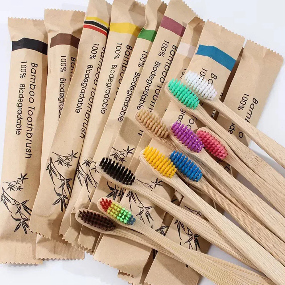 30/10/5 PCS bagged bamboo toothbrush, suitable for home, hotel and other use