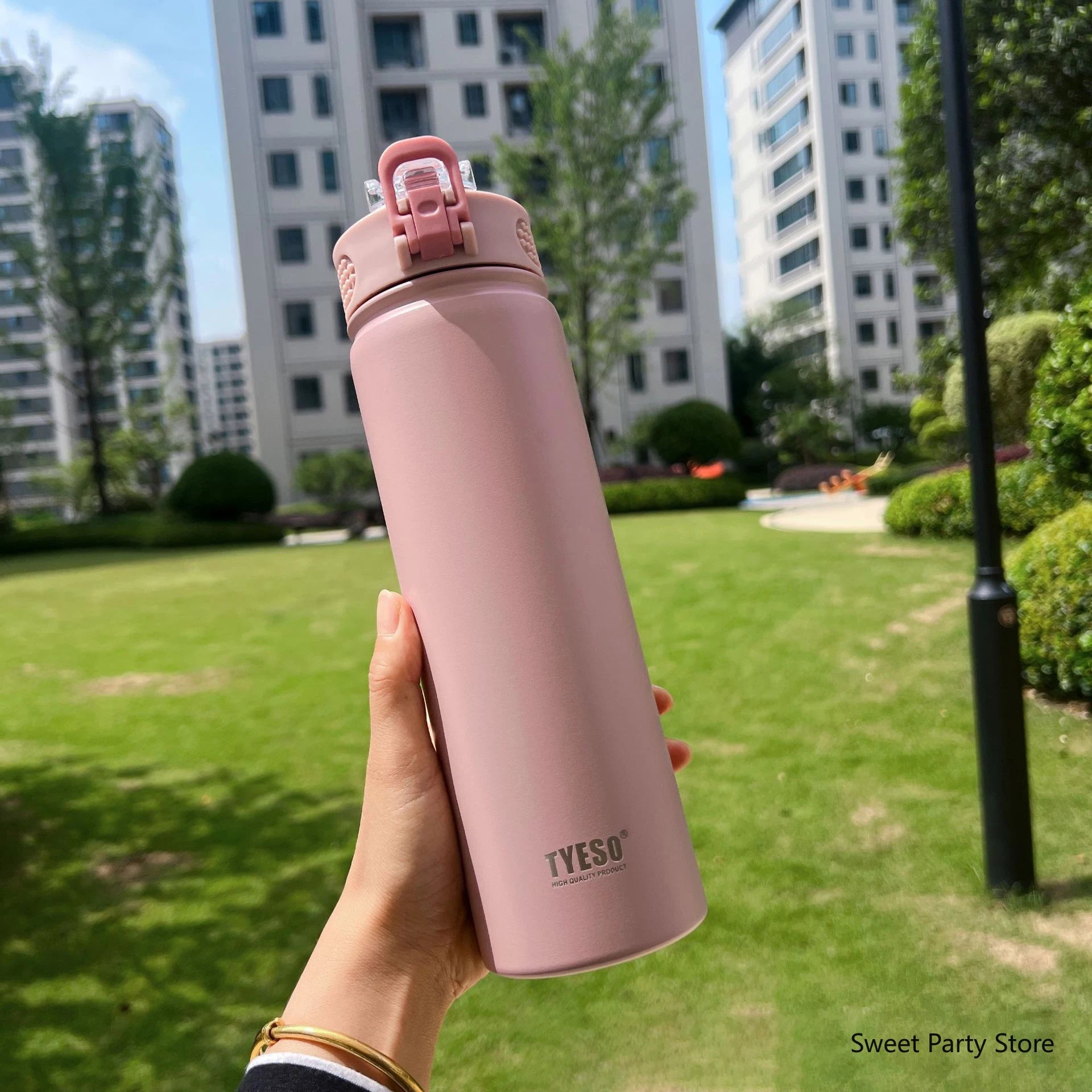 600/750ML Stainless Steel Vacuum Flask With Straw Sports Water Bottle Travel Insulated Cup Thermal Mug