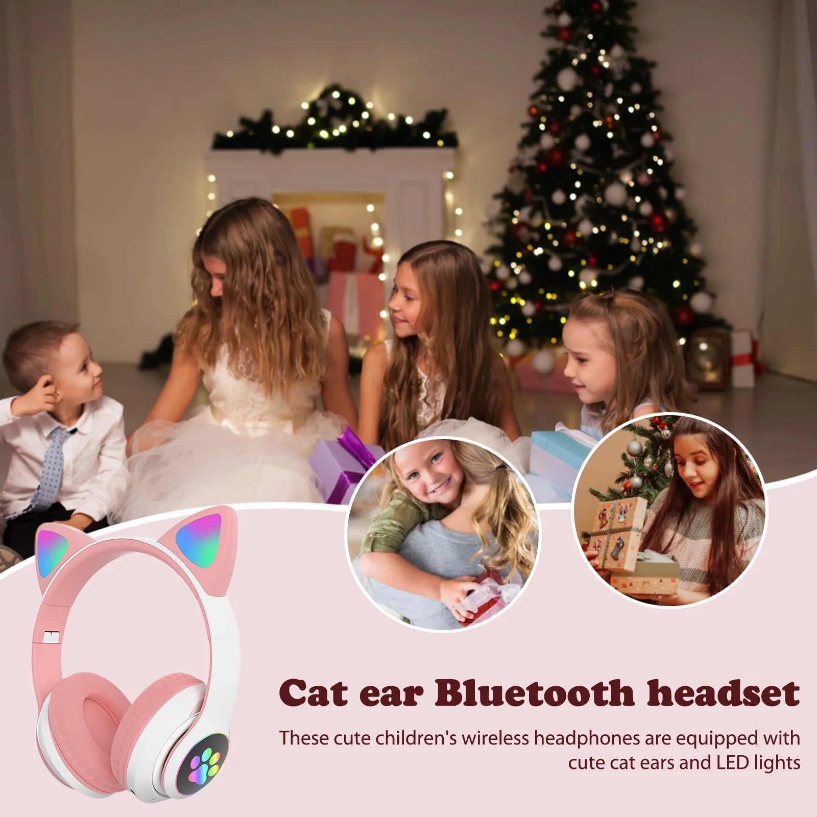 Head-mounted Gaming Earphones Bluetooth-compatible 5.0 Wireless Kids Headphones