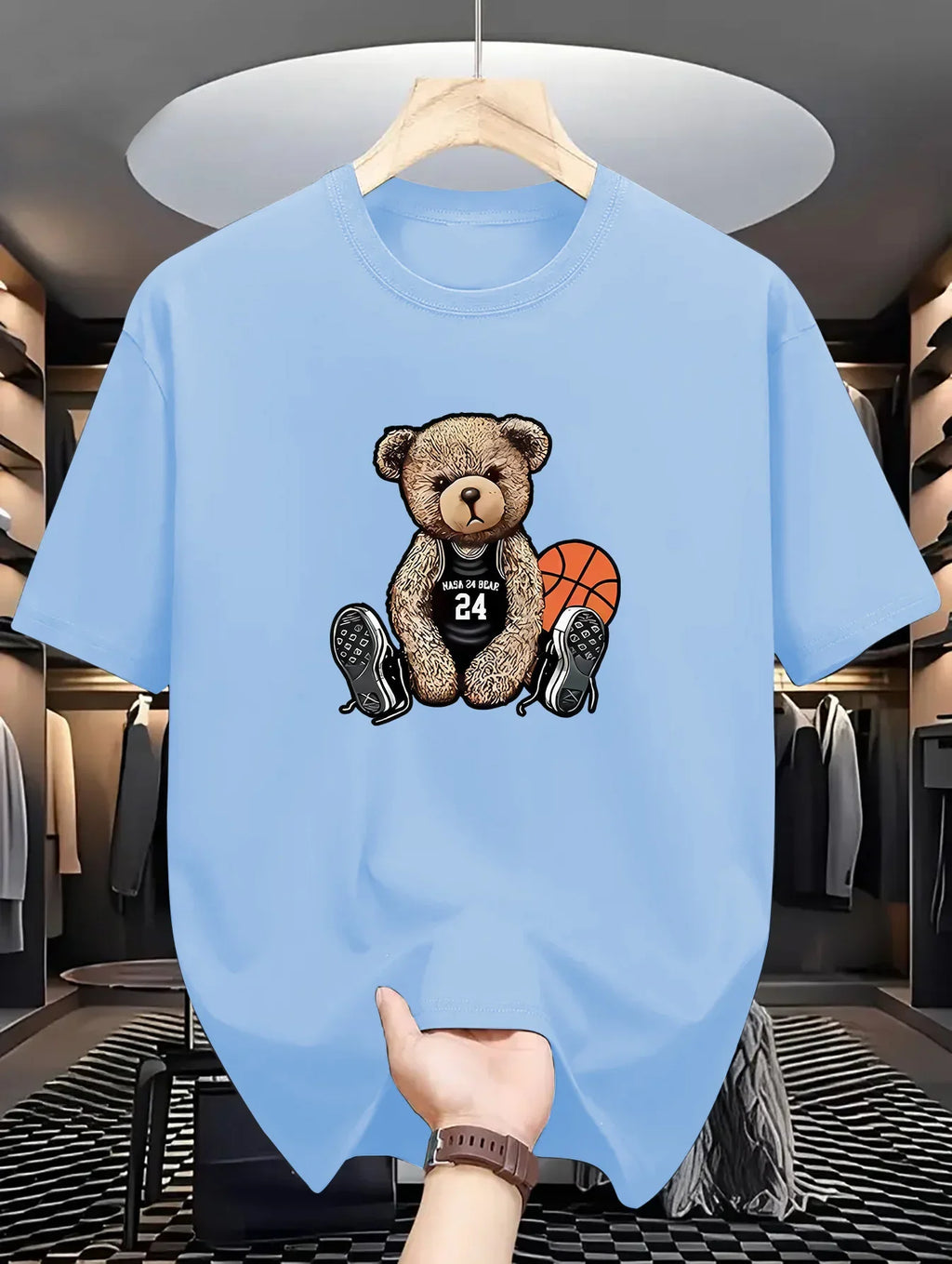 2025 Summer Men's Printed Pure Cotton Short-Sleeved T-Shirt