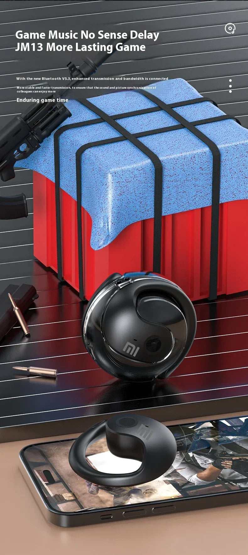 Xiaomi HD Voice Wireless 5.3 Inch Headphones with Bass Stereo Smart Noise Cancelling Headphones for Running and Sports