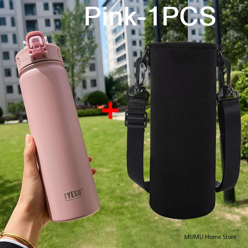 600/750ML Thermos Bottle With Straw Stainless Steel Car Thermal Cup Sports Water Bottles Keeps Cold and Heat Thermal Mug