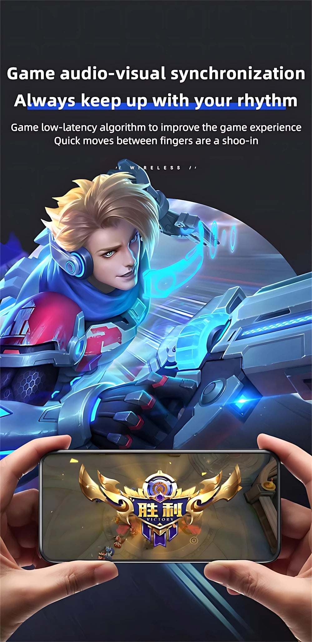 Wireless Headphones Fone Bluetooth Headset With Mic Handsfree Noise Canceling Earphones