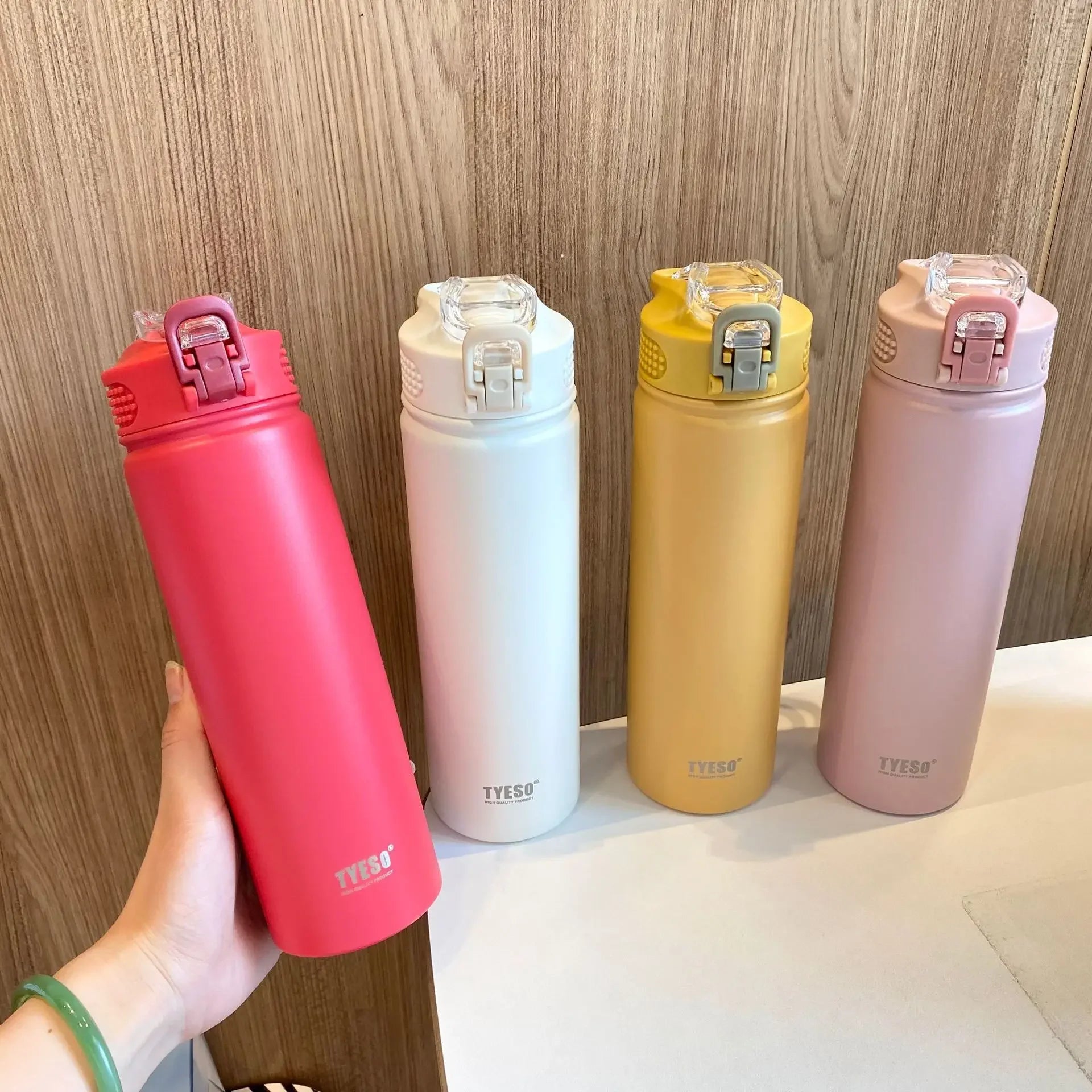 600/750ML Thermos Bottle With Straw Stainless Steel Car Thermal Cup Sports Water Bottles Keeps Cold and Heat Thermal Mug