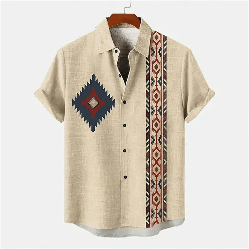 Stylish and Minimalist 3D Cotton-Linen Short Sleeve Shirt