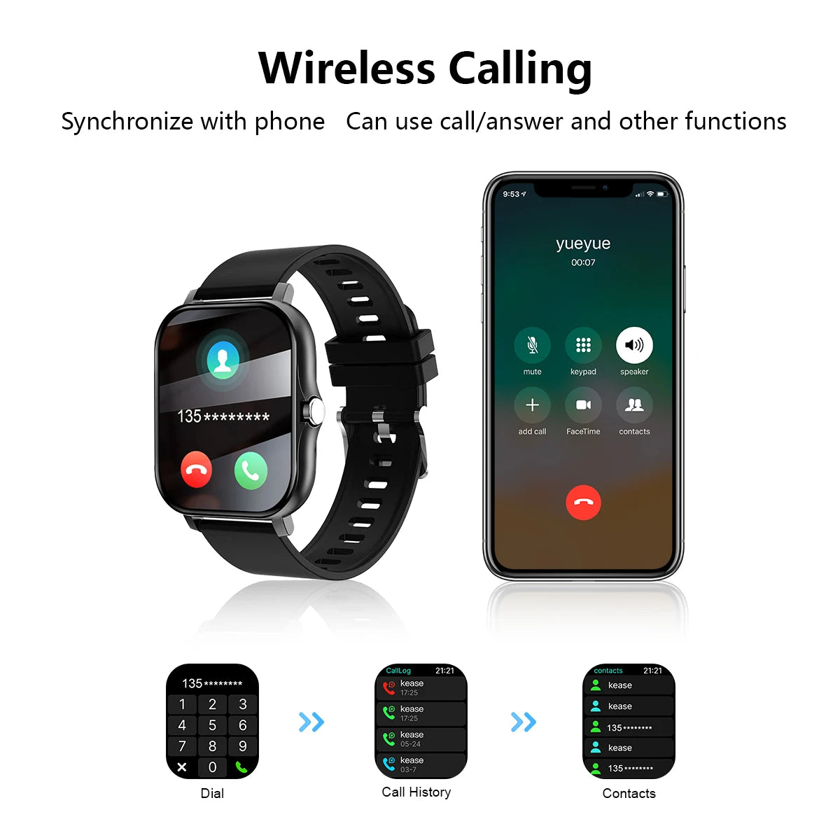 Smart watch wireless calling  for iPhone/Andriod