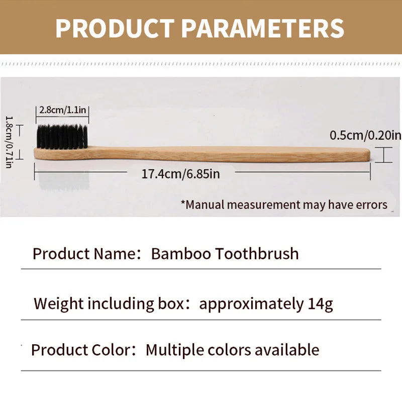 30/10/5 PCS bagged bamboo toothbrush, suitable for home, hotel and other use