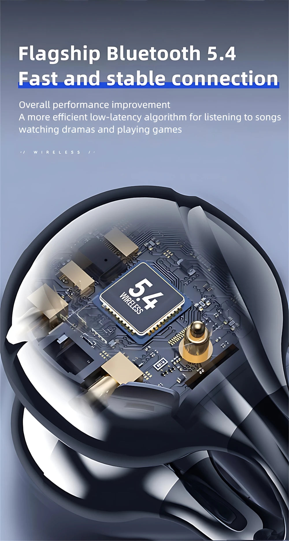 Wireless Headphones Fone Bluetooth Headset With Mic Handsfree Noise Canceling Earphones