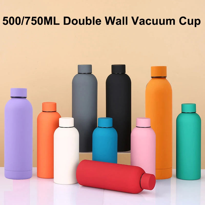 500/750ML Small Mouth Thermos Cup, Outdoor Stainless Steel Bottle,  Thickened Double Water Cup