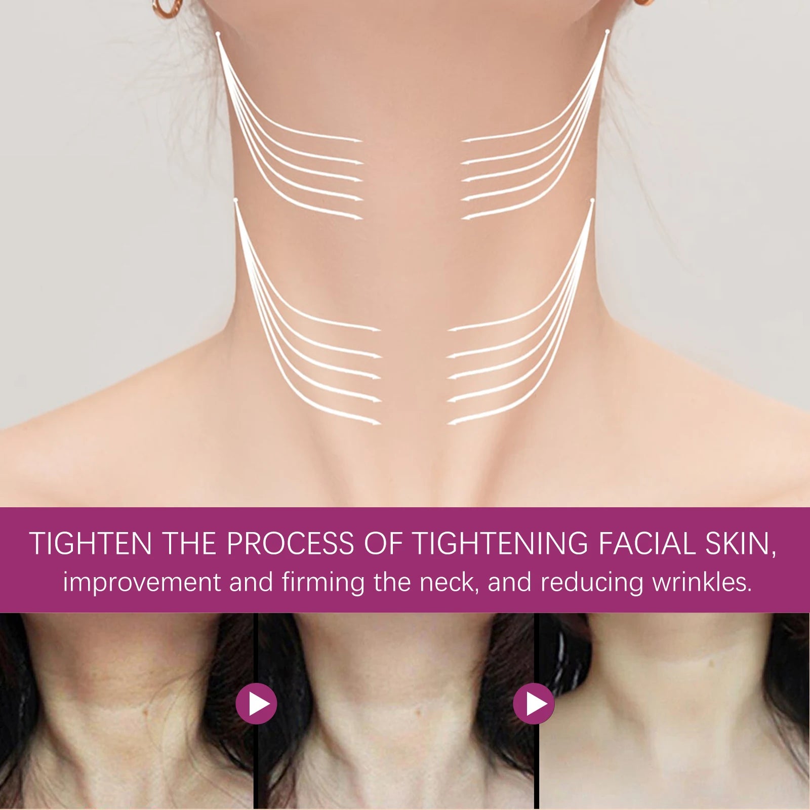 Hydrolyzed Collagen Neck Cream Anti Aging Lifting Firming Lightening Lines Nourish Eliminate Double Chin Face Skin Car
