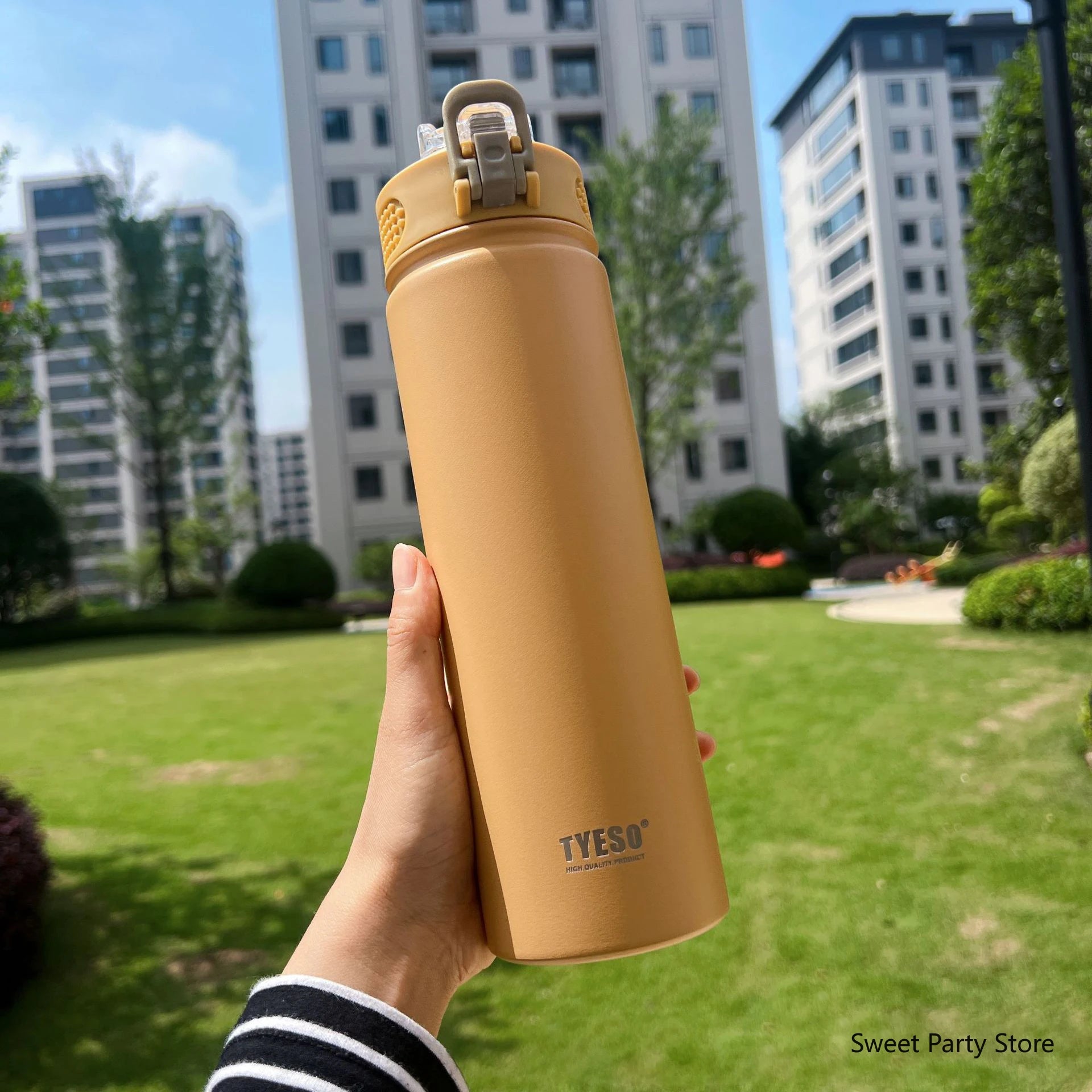 600/750ML Stainless Steel Vacuum Flask With Straw Sports Water Bottle Travel Insulated Cup Thermal Mug