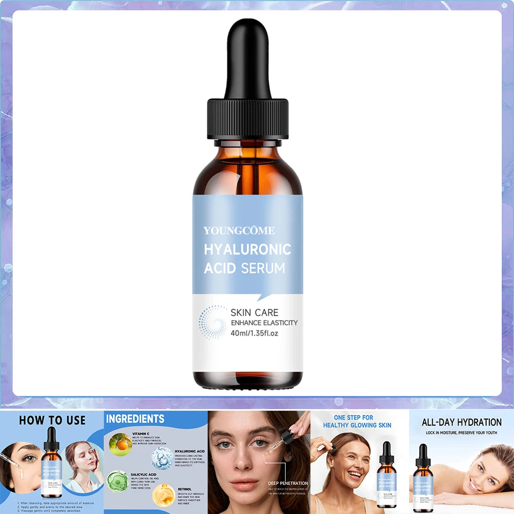 Hyaluronic Acid Serum for Skin 100% Pure Anti Aging Serum Intense Hydration Firming Fine Lines Lighten
