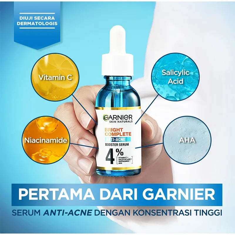 30ml Garnier Whitening Essence Removes Acne Marks Facial Repair Serum Shrinks Pores Moisturizes Essence