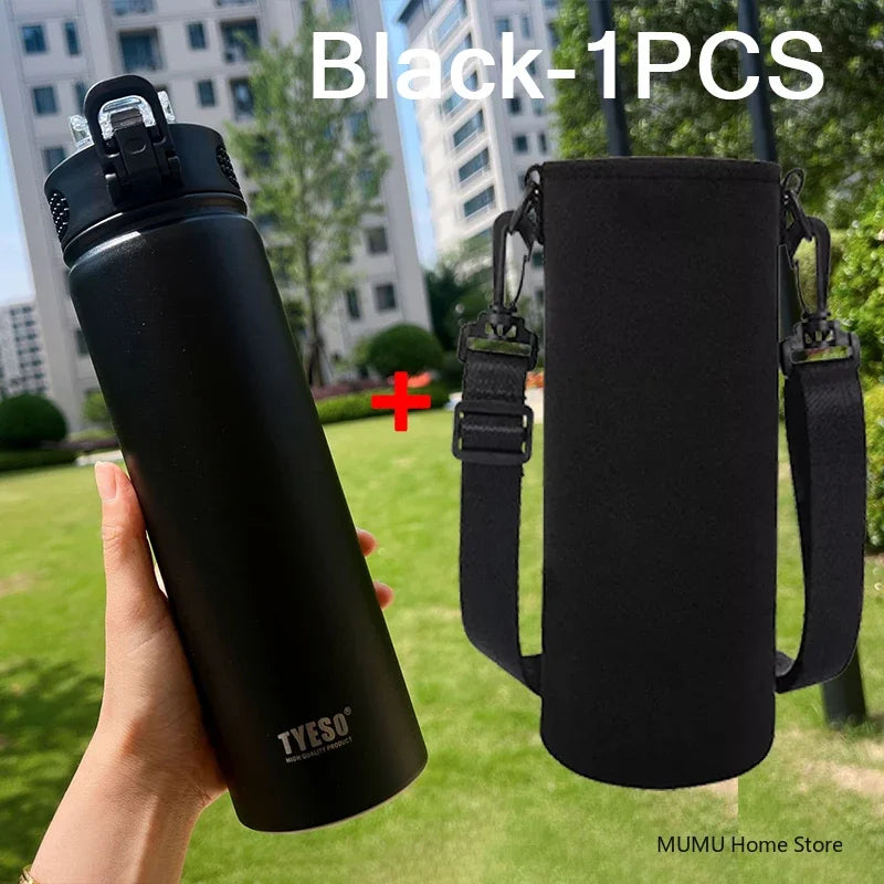 600/750ML Thermos Bottle With Straw Stainless Steel Car Thermal Cup Sports Water Bottles Keeps Cold and Heat Thermal Mug