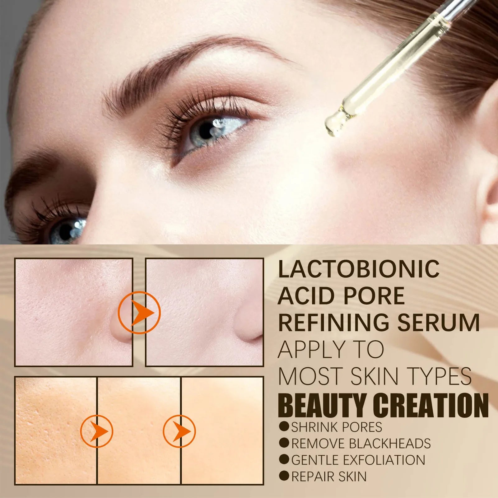 Serums Facial Lactobionic Acid Skin Care Face Serums Reduce Wrinkles Fine Eye Essence Firming Lifting