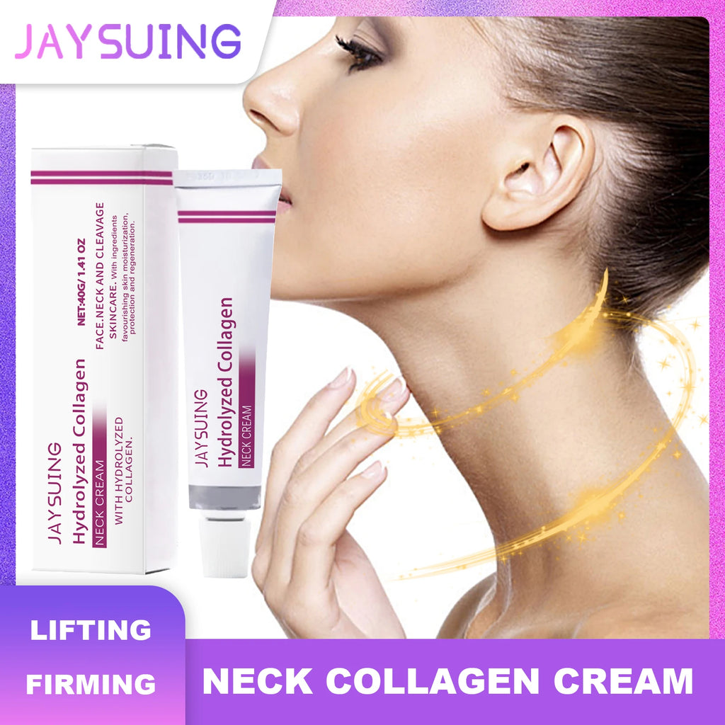 Hydrolyzed Collagen Neck Cream Anti Aging Lifting Firming Lightening Lines Nourish Eliminate Double Chin Face Skin Car
