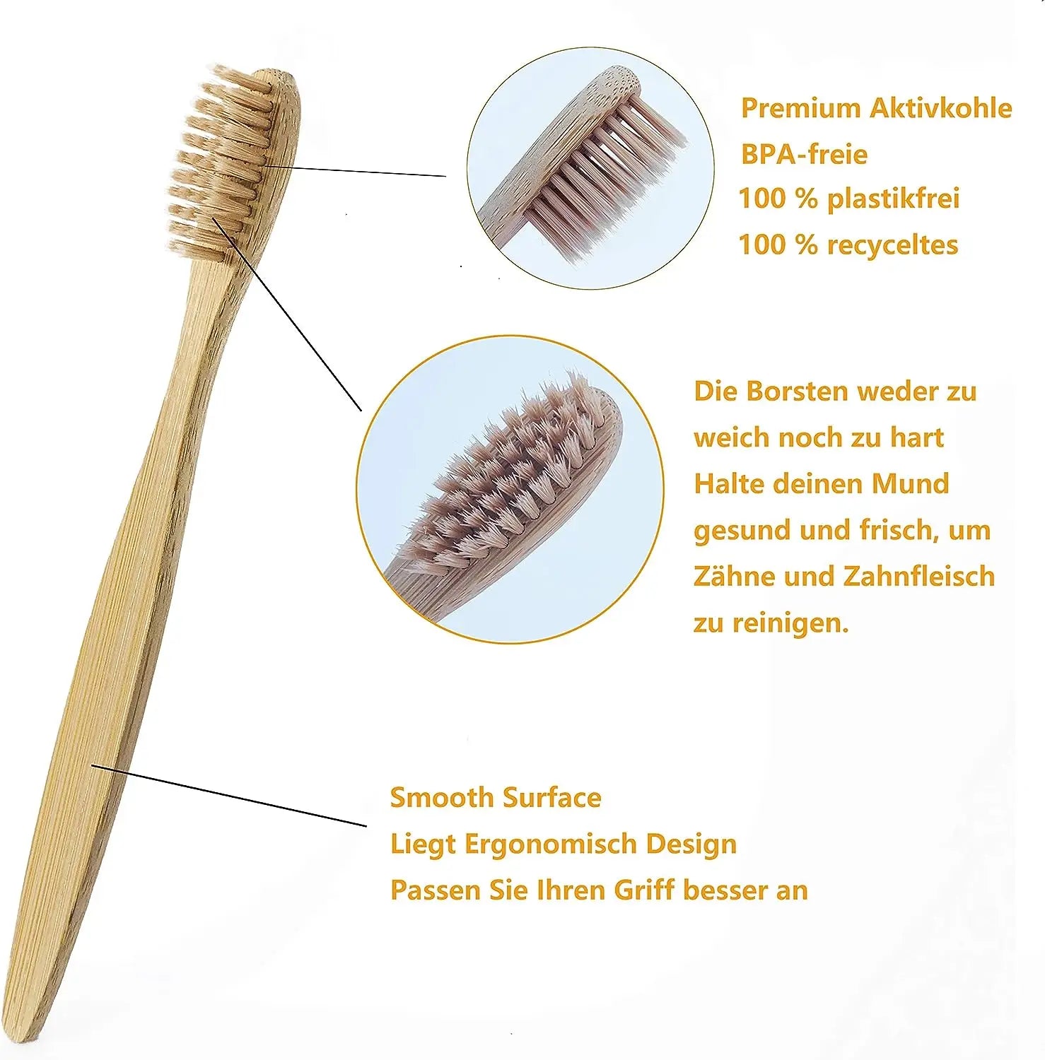 50Pcs Natural Bamboo Toothbrush Wood Toothbrushes Soft Bristles Fiber Teeth  Oral Care wholesale