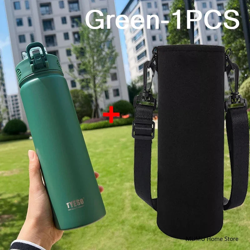 600/750ML Thermos Bottle With Straw Stainless Steel Car Thermal Cup Sports Water Bottles Keeps Cold and Heat Thermal Mug
