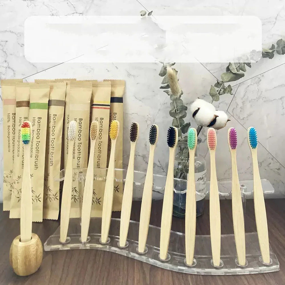 30/10/5 PCS bagged bamboo toothbrush, suitable for home, hotel and other use