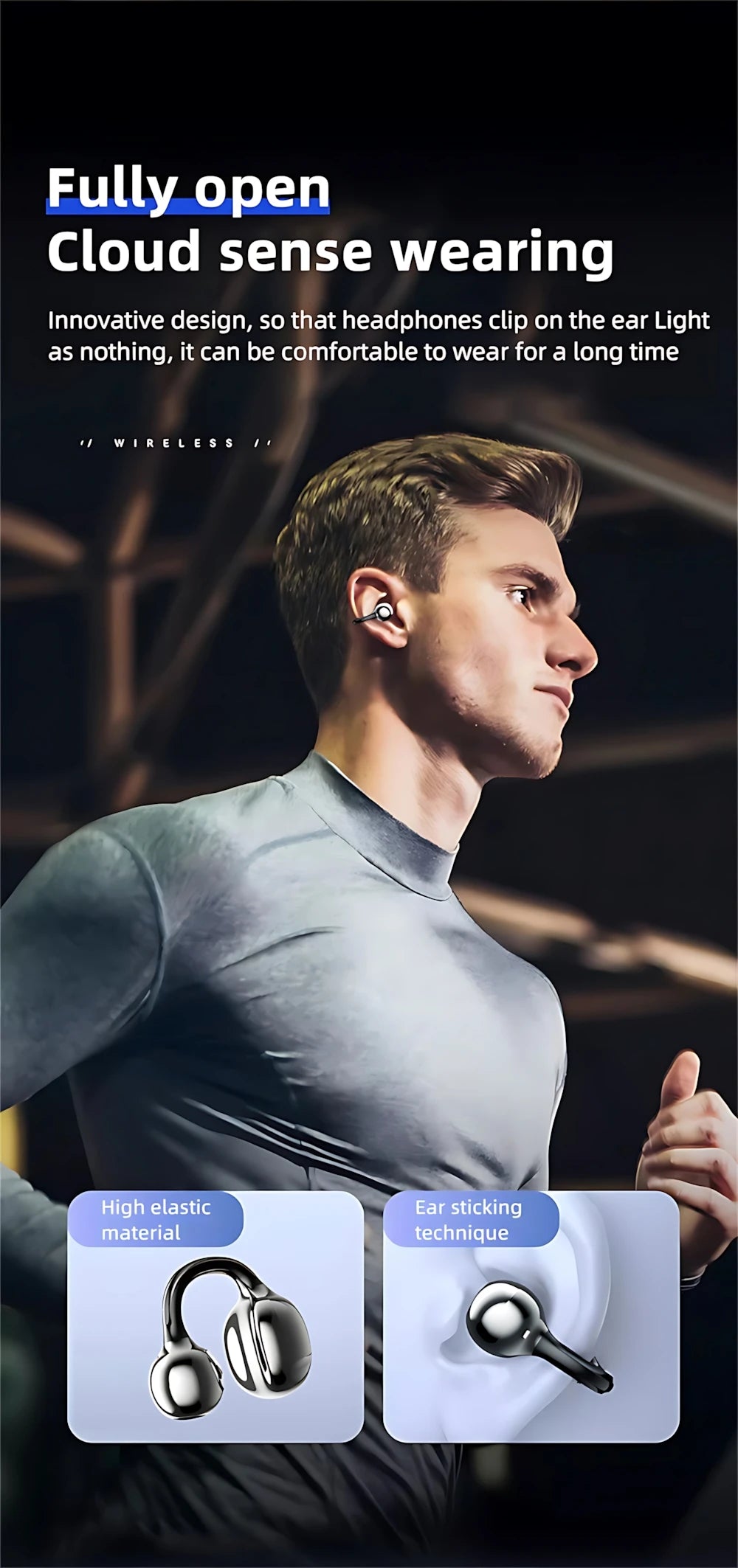 Wireless Headphones Fone Bluetooth Headset With Mic Handsfree Noise Canceling Earphones