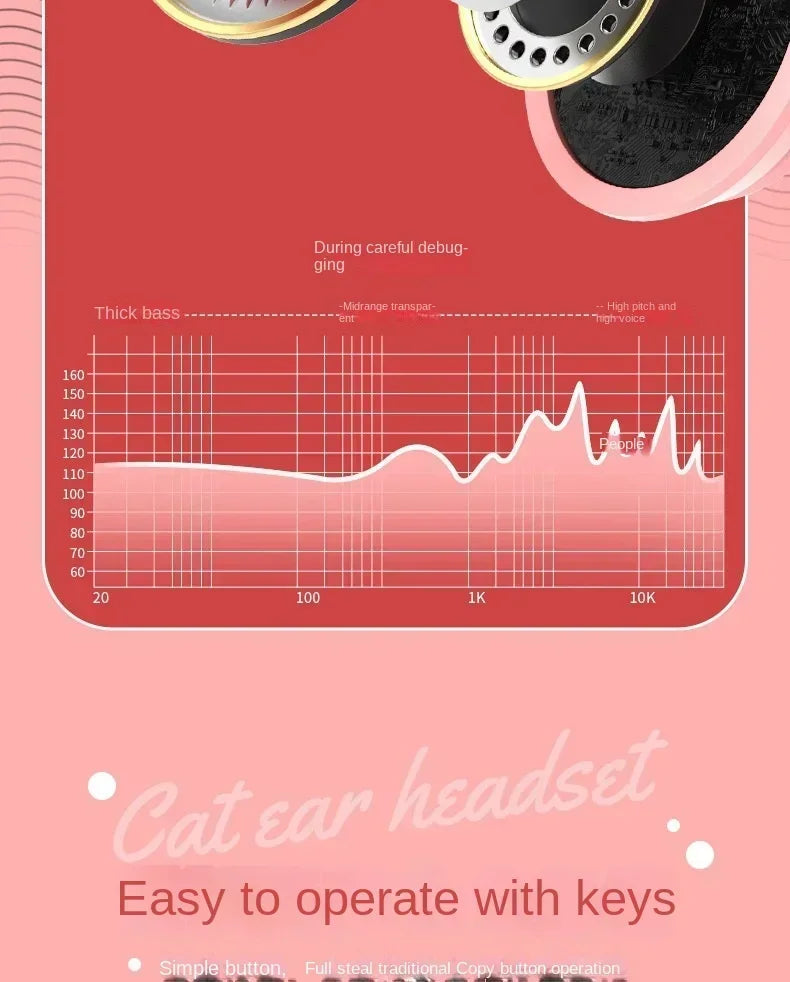 P47M Wireless Headphone Flash Light Cute Cat Ears Bluetooth Headset Gift